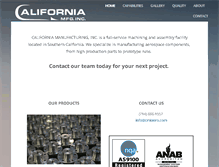 Tablet Screenshot of californiamanufacturinginc.com